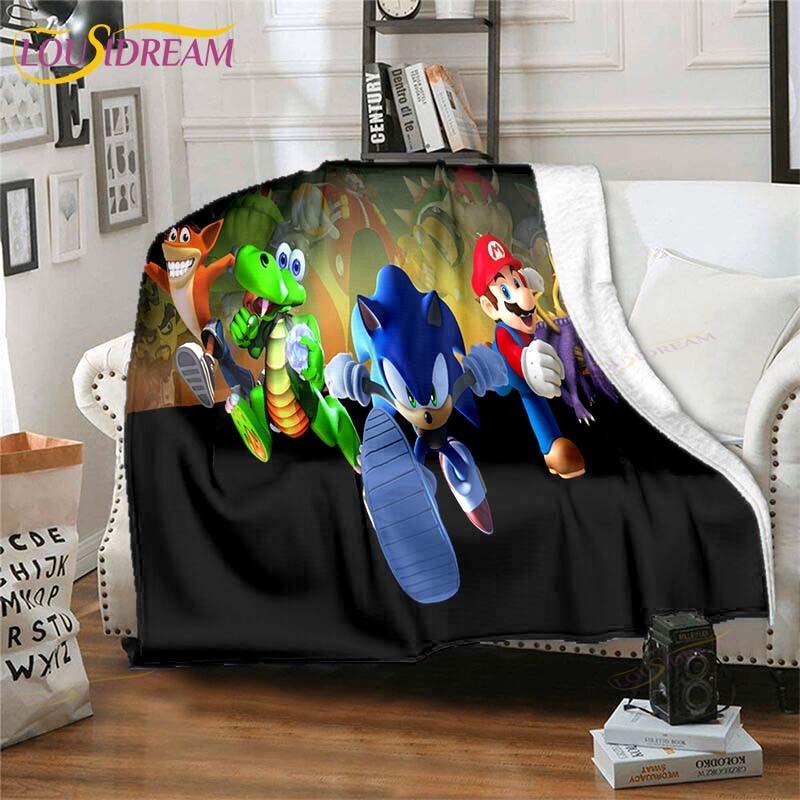 Mario Bros Blanket High Quality Flannel Warm Soft Plush on The Sofa Bed Blanket Suitable for Air Conditioning Blanket