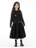 Autumn 2025 Girl's Casual Parent-Child Three-Piece Set: Vest, Base Shirt, Skirt