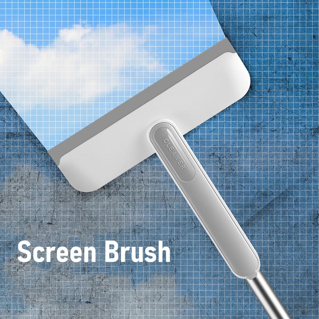 Screen Brush Window Mesh Screen Cleaner Tool Double Sided Screen Brush with Detachable Brush Head for Home White