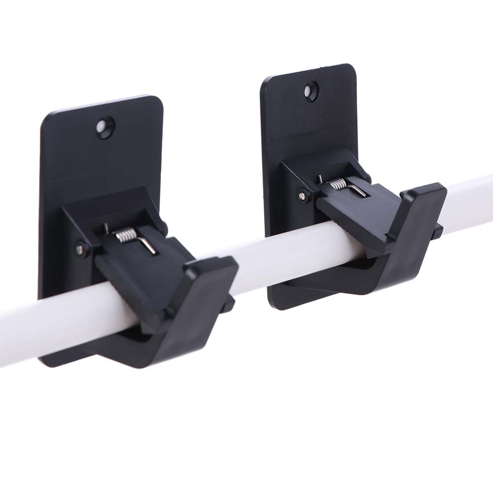 2Pcs Wall-mounted Curtain Rod Holders Adjustable Heavy-duty Curtain Hanging Hooks Durable Practical Curtain Rod Support Shower