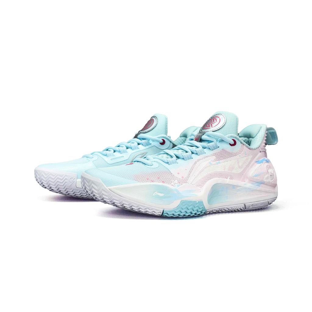 Li Ning Speed 9 Cushioning Slip Resistant Abrasion Resistant Low Top Basketball Shoes Unisex Pink Blue ABPT001-6(Team1474-)