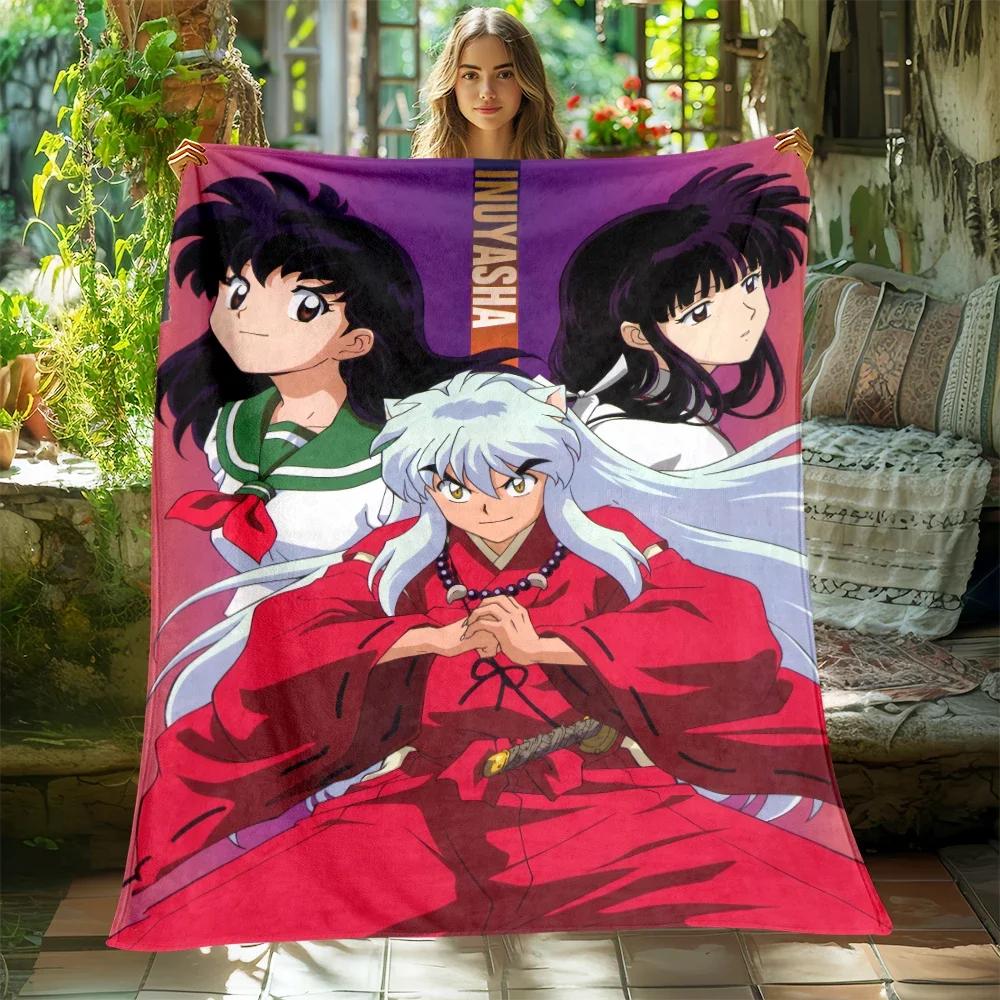 Inuyasha Cartoon Printing Blanket Large Sofa Soft Warm Flannel Throw Blanket Camping,Outdoors,Picnic,Travel,Airplane Blanket.