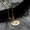 Minimalist 12 Constellations Stainless Steel Pendant Necklace - Hollow Round Sweater Chain