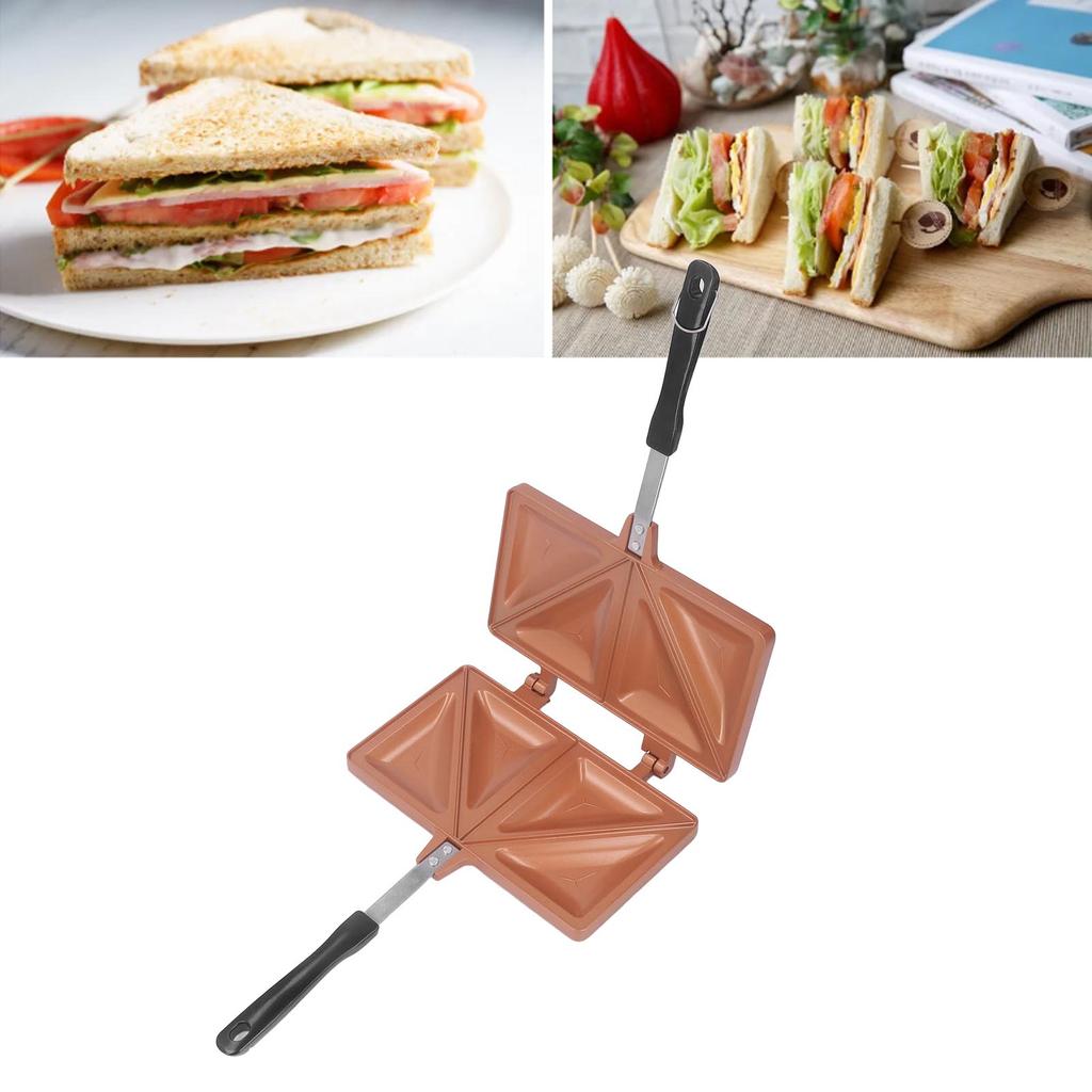 Hot   Maker Aluminum Alloy Hot Dog Toaster Double Sided Frying Pan   Baking Pan