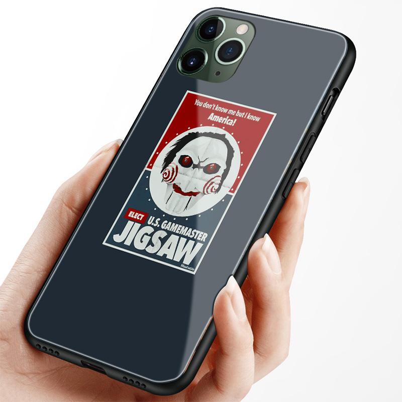 Ikony hororových filmů měkký silikon Tvrzené sklo Kryt na telefon iPhone SE 6 6s 7 8 Plus X XR XS 11 12 13 mini Pro max