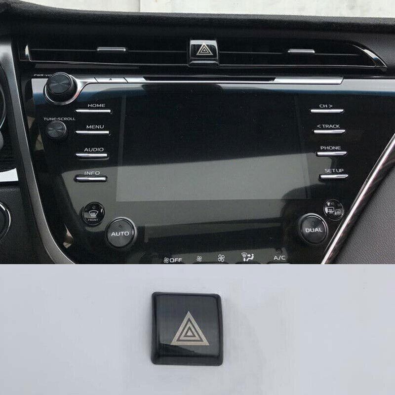 Steel Console Emergency Light Switch Cover For Toyota Camry 2018- Black