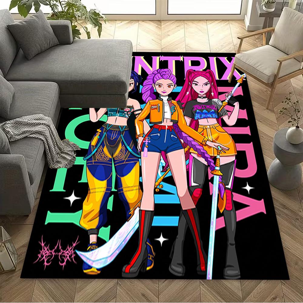 Huntress Power Squad Floor Mat Suitable for Living Rooms Bedrooms Hallway Game Room Anti-slip Rug Decorate Offices Gift for Festivals