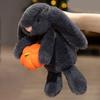 Cute Black Bear Doll with Pumpkin Clothes Earphone & Cloak Eggplant Stuffed