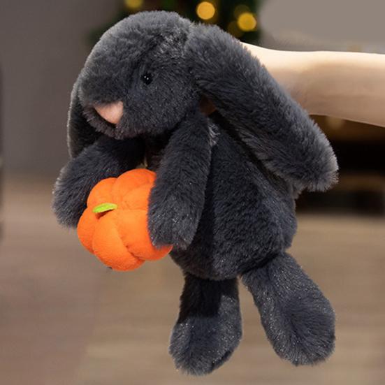 Cute Black Bear Doll with Pumpkin Clothes Earphone & Cloak Eggplant Stuffed