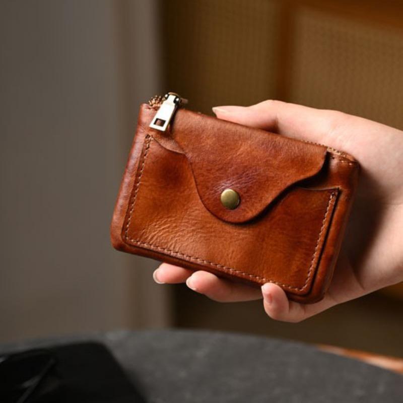 Change Bag Zipper Snap Button Compact Portable Card Bag Wallet