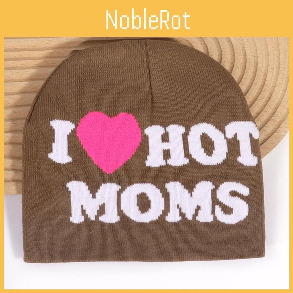 Hot I Moms Letter Pattern Knit Hat For Winter Outdoor Warm Cap Gift Fashion
