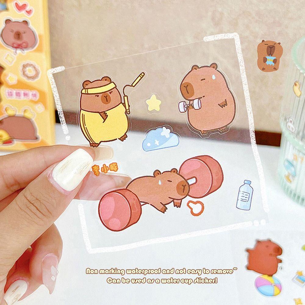 Stationery Capybara Handbook Stickers Cartoon Cartoon Decorative Stickers Cute Capybara Sticker