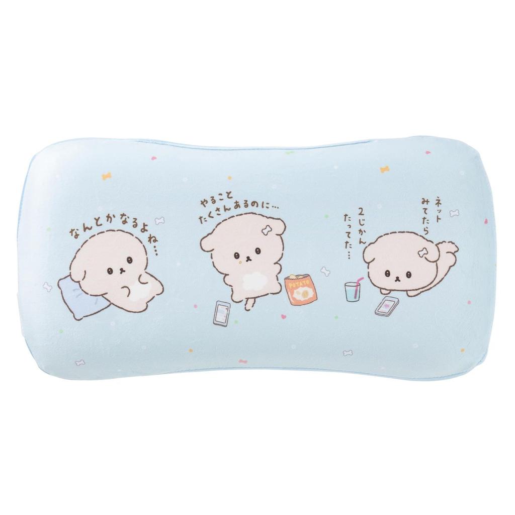 MORIPiLO Ishiyowachan Memory Foam Pillow 20x40cm, Reversible Relax Cushion Blue