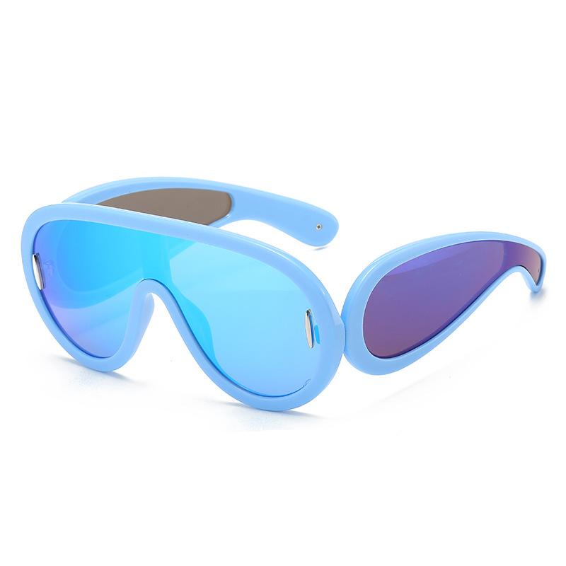 Fashion Futuristic Punk Hip-Hop Oversized One-Piece Sunglasses – Stylish Outdoor UV Protection Shades