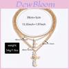Multilayer Cross Pendant Necklace With Vintage Geometric Alloy Chain For Women And Men