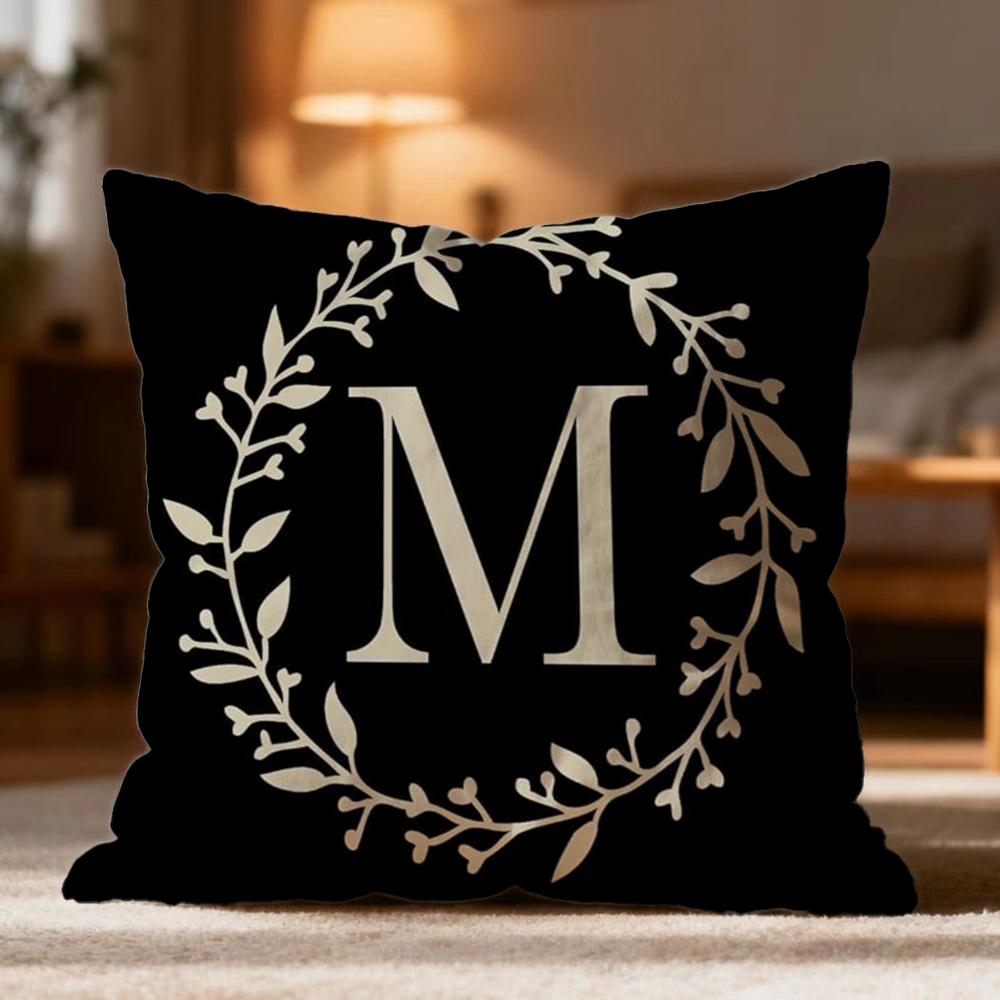 Popular Monogram Cushion Cover Soft Washable Pillow Case Multi-Scene for Couch Bed Travel Office Use