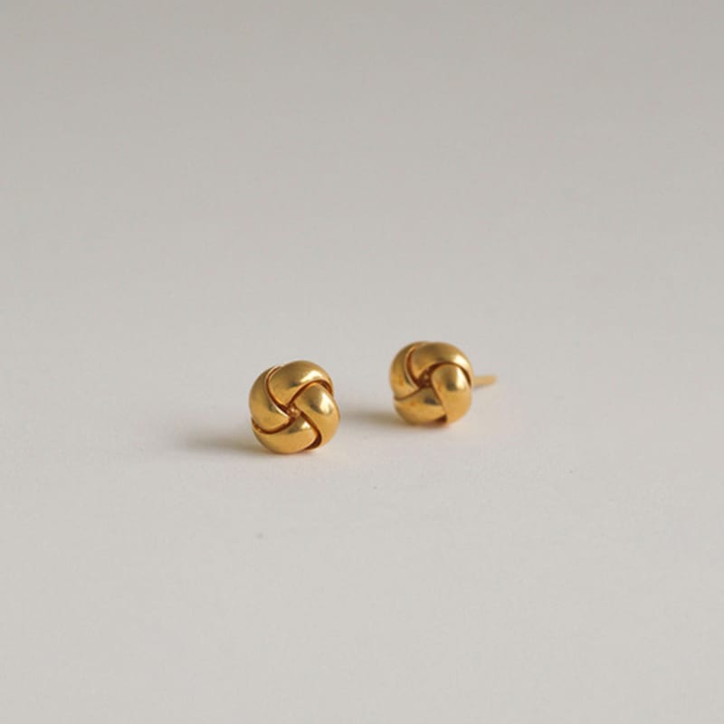 modernlike 14k gold-filled silver cotton ball pin earrings