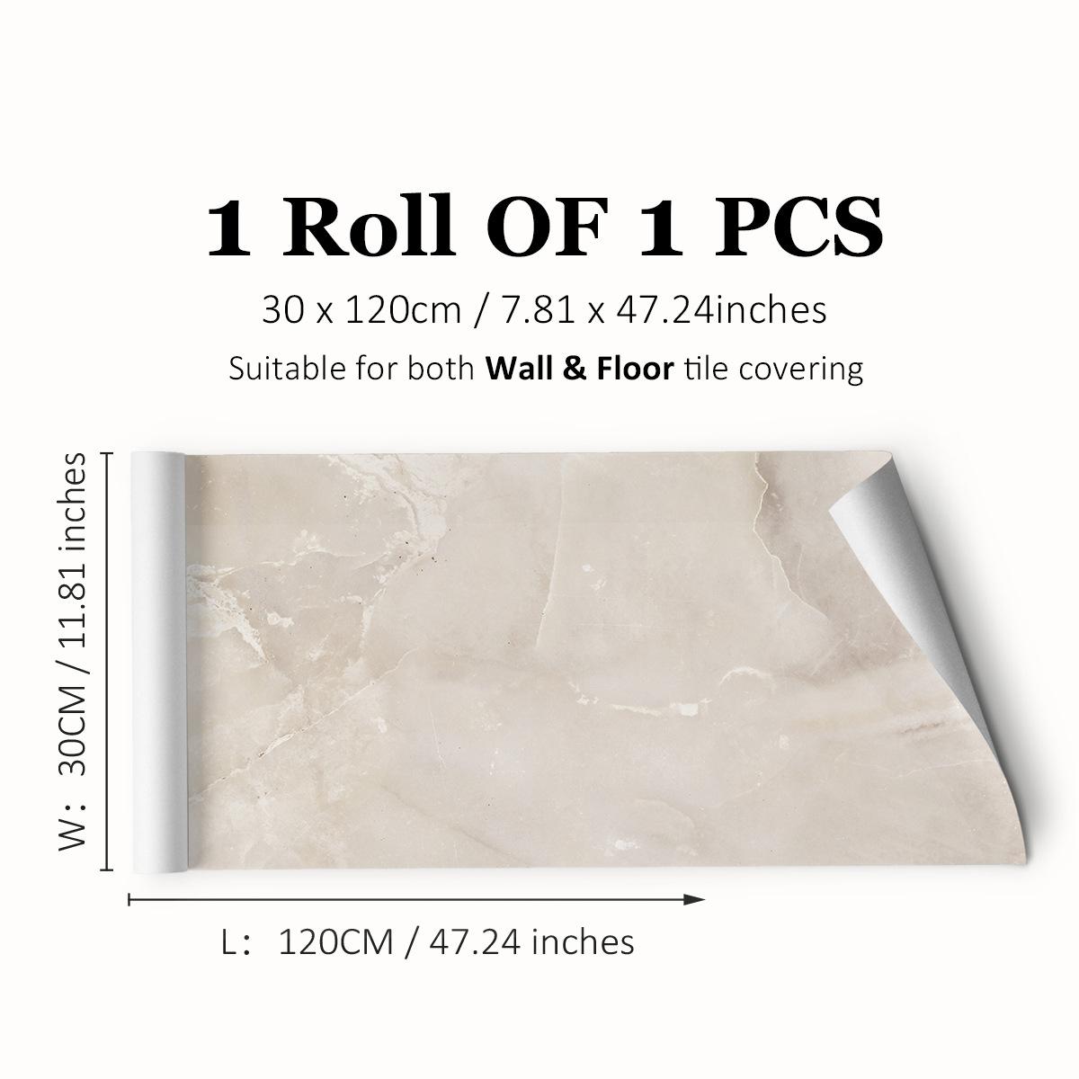 

Имитация толстой мраморной плитки, напольная наклейка, ПВХ, водонепроницаемая, самоклеящаяся, настенная наклейка для гостиной, туалета, кухни, домашний декор пола 30*120cm*1Roll
