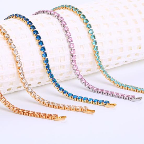 Brățară șic cu stras delicat rafinat multicolor strălucitor rochie răpitoare tenis brățară femei bijuterii încheietura mâinii