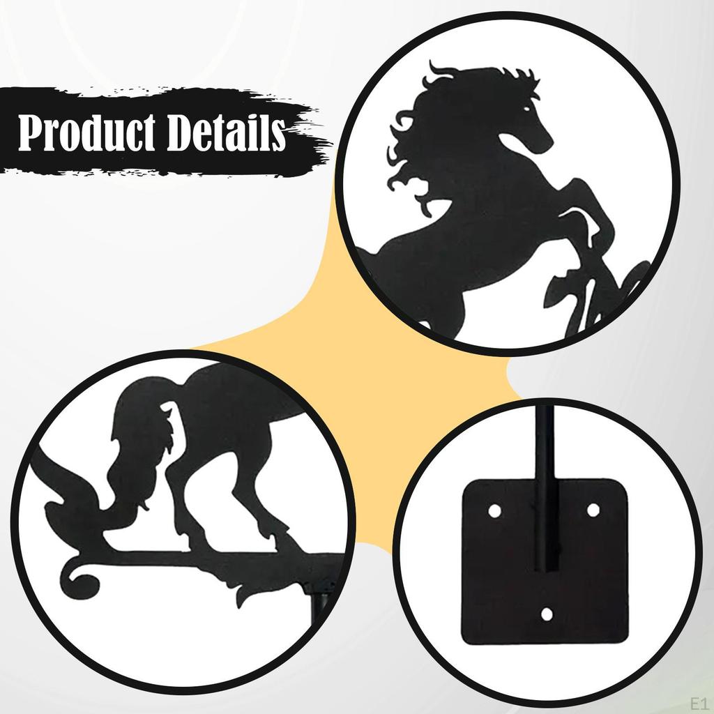 Pferd Wetterfahne Tier Eisen Wetterfahne Dekorative Verzierung, Vain Vein für Garten,