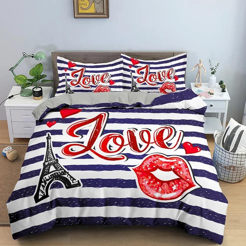 

New 3D Print Sweet Heart Roses Comfortable Duvet Quilt Cover Pillowcase Bedding Set Children Bedroom Decoration Home Textile 70x133cm 2pcs