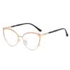Rennes fashion European and American elegant temperament glasses triangular cat eye personality anti-blue light female flat glasses cat glasses frame