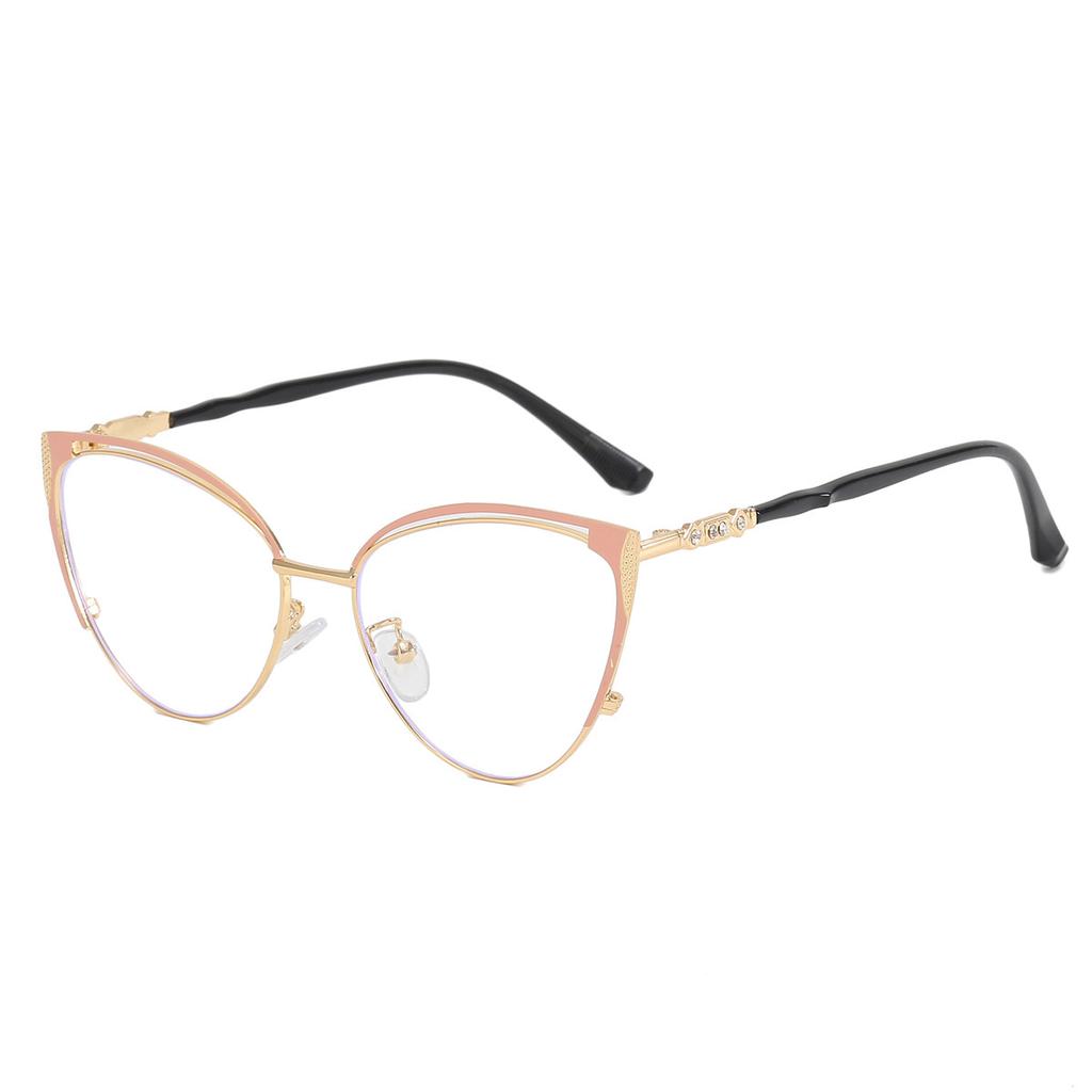 Rennes fashion European and American elegant temperament glasses triangular cat eye personality anti-blue light female flat glasses cat glasses frame