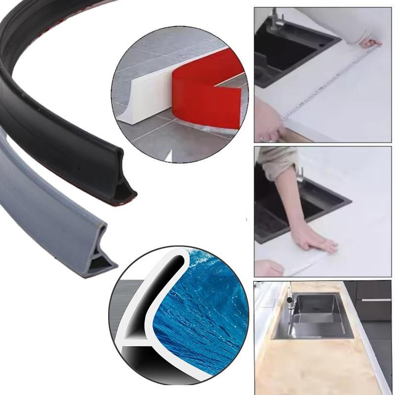 1-3Pcs 1M Water Shower Dam Bathroom Water Stopper Retaining Strip Flood Barrier Dry And Wet Separation Blocker Watertight Seals