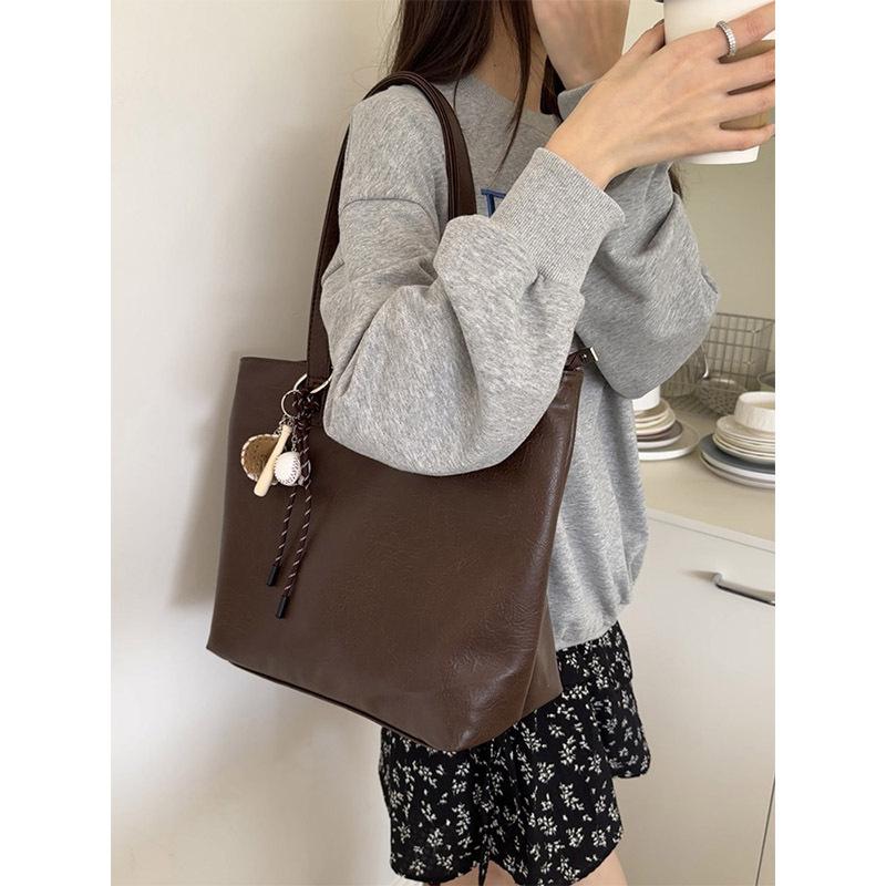 Fashionable Simple Soft Pitot Bag New Large-capacity Commuting Bag Female College Student Shoulder Bag for Class