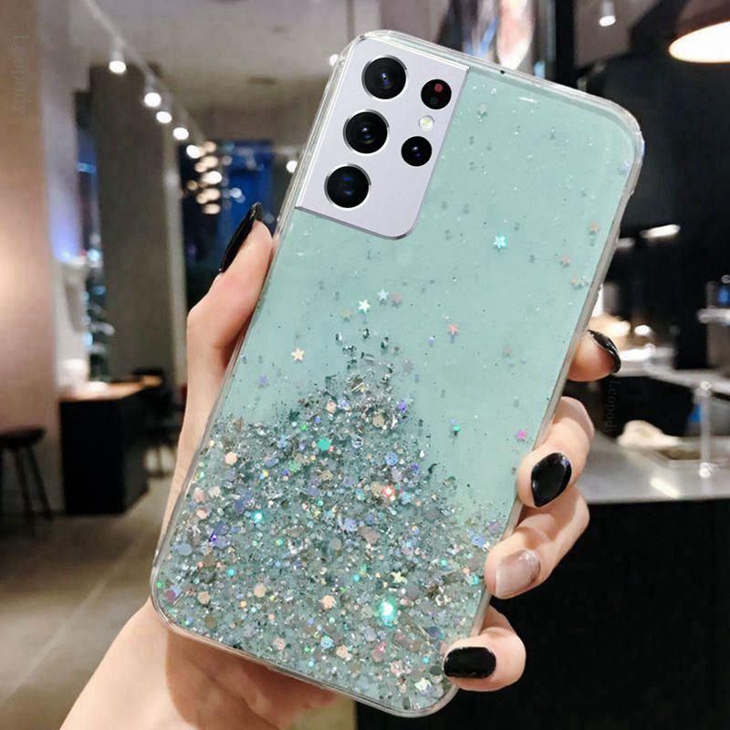 Husa de telefon cu sclipici de lux pentru SAMSUNG Galaxy S8 S9 S10 S10E S20 S21 S22 FE PLUS Husa din spate ultra pentru SAMSUNG S 20 21 22 10