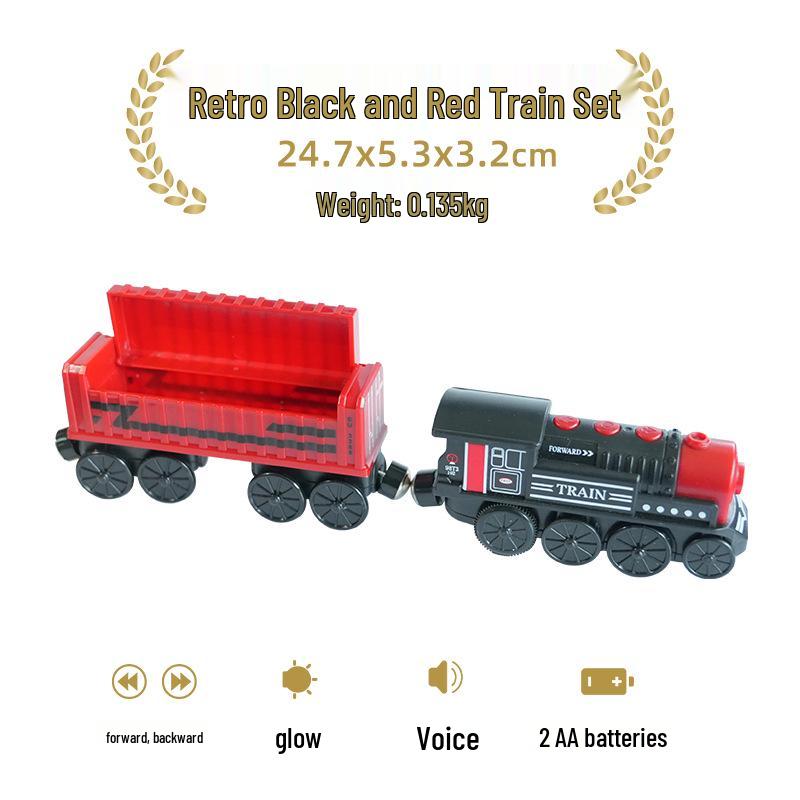 Set Tren Electric pentru Copii - Compatibil cu Piste din Lemn Thomas Brio Mi Rabbit