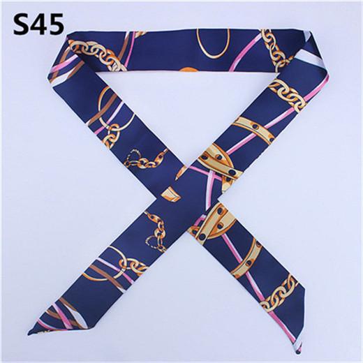 47 Colors Brand Bandana Small Silk Bag Scarf Women Head Hijab Scarf Long Skinny Scarves For Ladies Fashion Headband