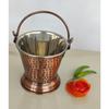 Steel Copper Hammered Design Antique Dark Tone Bucket, Serveware & Tableware for Home, Hotel & Restaurants, Volume-300 ML