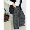 Orange Zhi Women's Plaid High Waist Loose Pants - Trendy Casual Autumn Style (H6832)