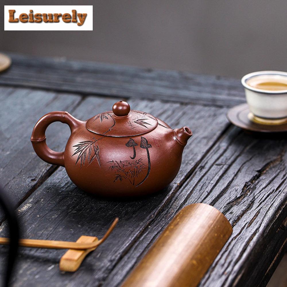 230ml Authentic Yixing Purple Clay Teapot Master Handmade Xishi Kettle Custom Beauty Tea Infuser Chinese Zisha Accessories Gift