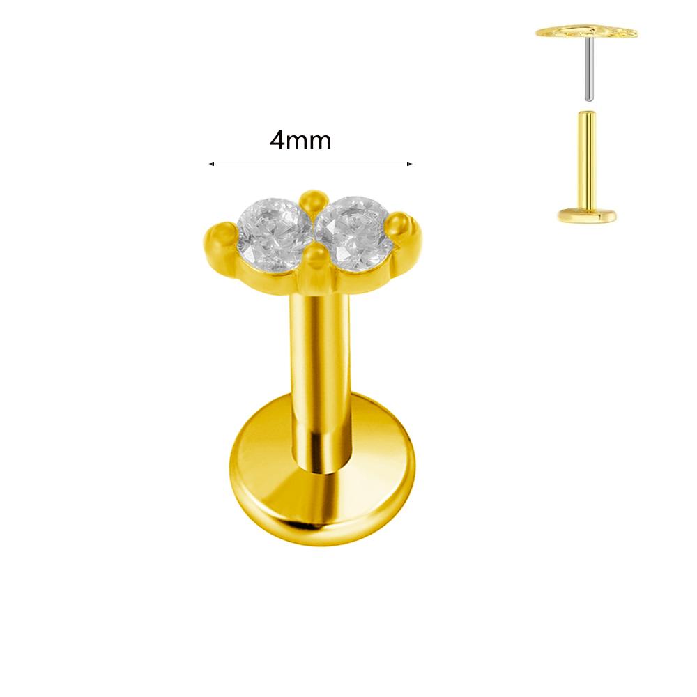 ASTM F136 G23 Titanium Labret Piercing Starfish Earring Stud Bee Leaf Push In CZ Threadless Cartilage 16/18/20G Body Jewelry