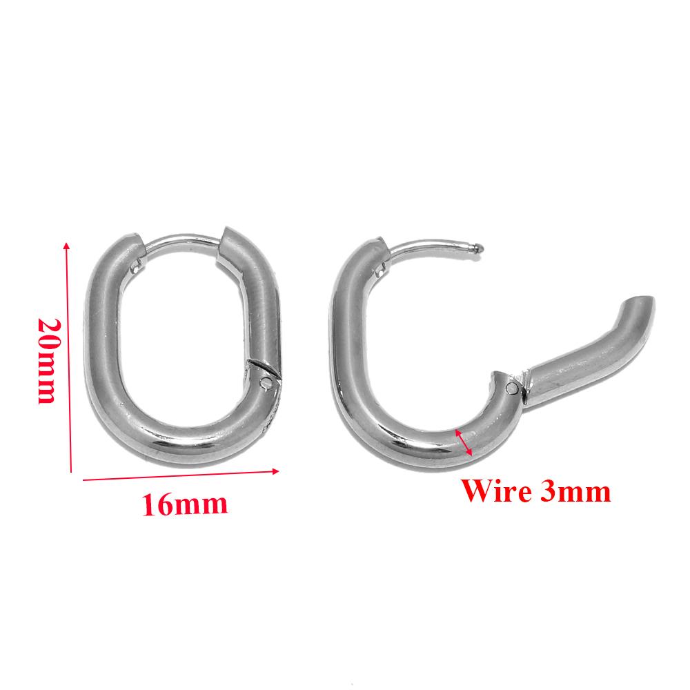 10pcs 304 Stainless Steel Heart Hoop Earrings Wholesale Triangle Women Earring Men Punk Hiphop Gifts Huggie Fashion Jewelry DIY