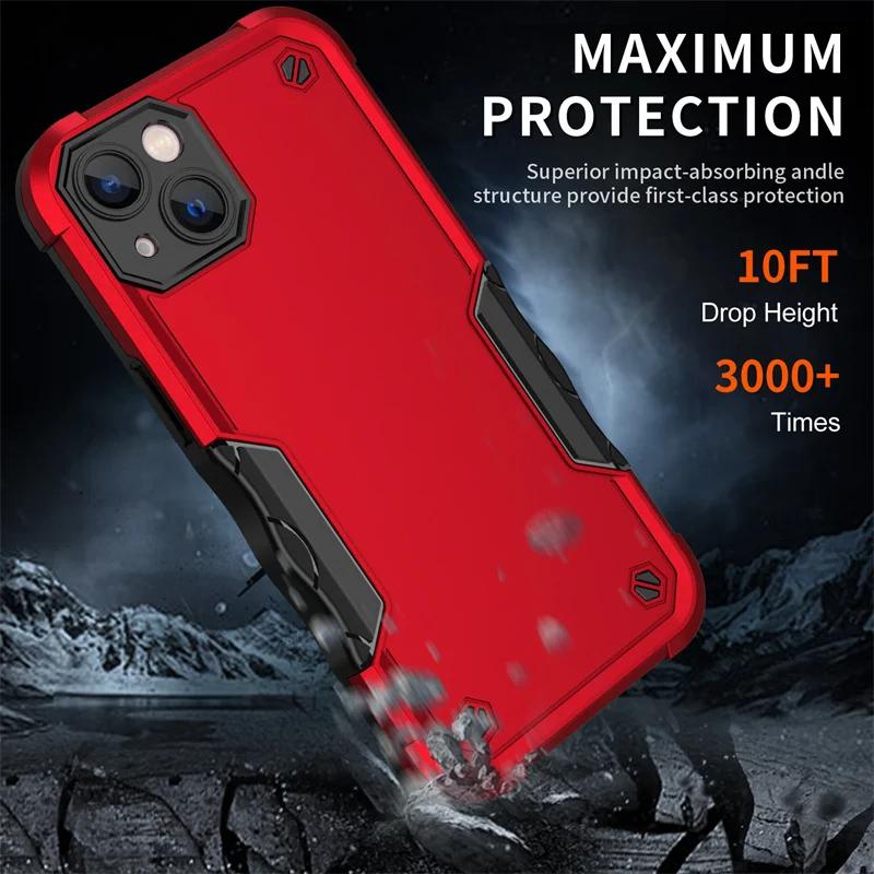 Heavy Duty Hybrid Armor Phone Case For Iphone 15plus 14 13 12 11 Pro Max X XR Xsmax 7 8 Protection Shockproof Hard Back Cover