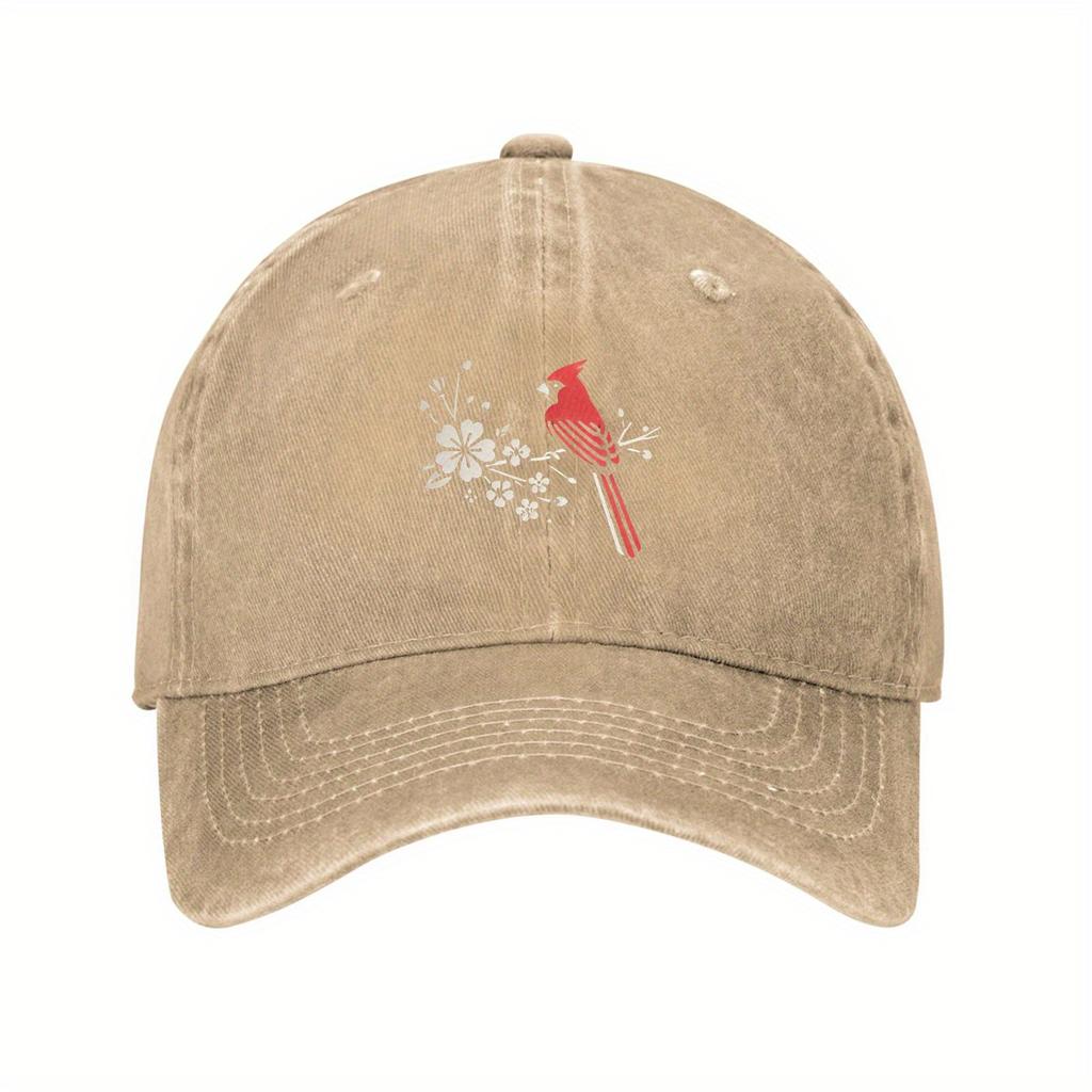 Bird Floral Baseball Cap Unisex Adjustable Cotton Washed Dad Hat Casual