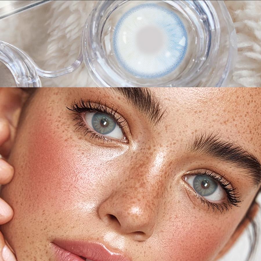 FERSHLADY Colored Contact Lenses 2pcs 14.0mm Yearly, 40% Water, Natural Iris Design, Soft & Breathable, Comfortable for Daily Makeup