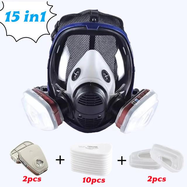 Arbeitsgasmaske für Chemikalien, 6800 Vollmaske, Atemschutzmaske, Vollmaske mit Kohlefilter. Industrie, Sprühfarbe