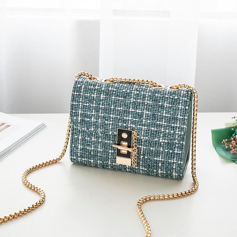 Guangzhou women's bags winter fur chic lock chain square bag single shoulder oblique span candy color bag tide