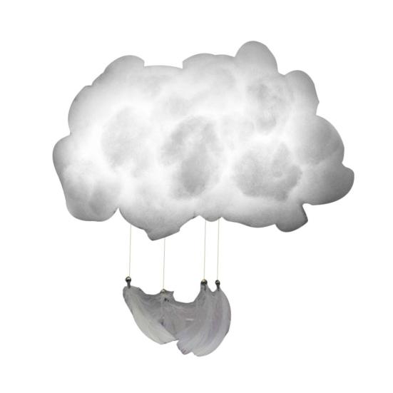 DIY Handmade Cotton Cloud Shape LED Night Light Lamp Home Bedroom Hanging Decor