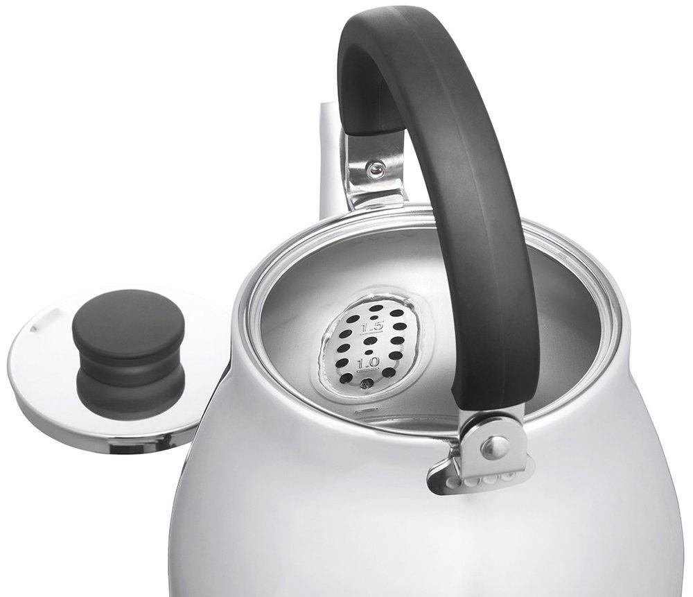 Cookvessel FIKA Fika Stainless Steel Tea Kettle, 2.4L, Glossy, FIKASTT-24 KTK