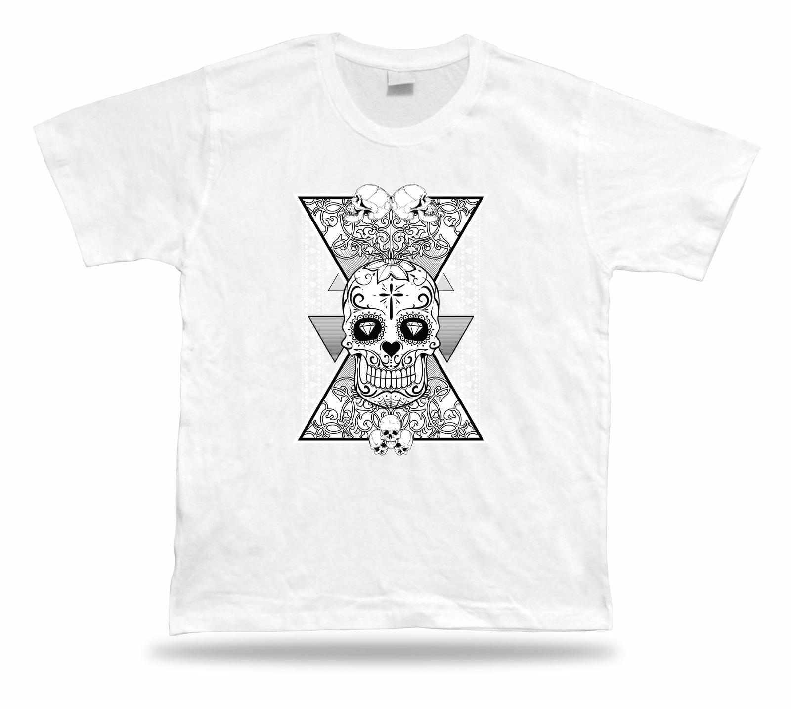 

Tshirt Tee Shirt Birthday Gift Idea Sugar Skull Mexican Classic Retro Emblam 5XL різнокольоровий