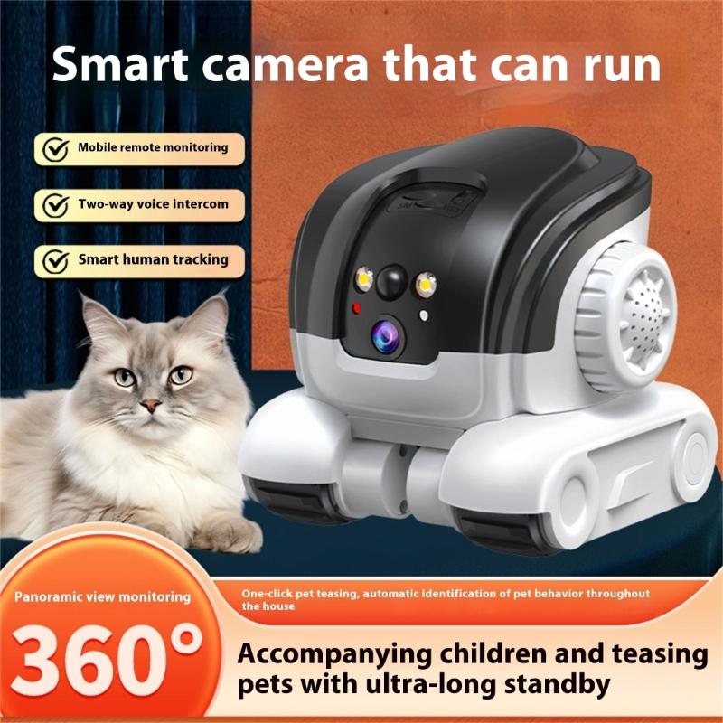 Automatic Follow Pet Monitoring Car 1080P Robot Camera on Wheel for Fully Home Coverage with Clear Night Viewing