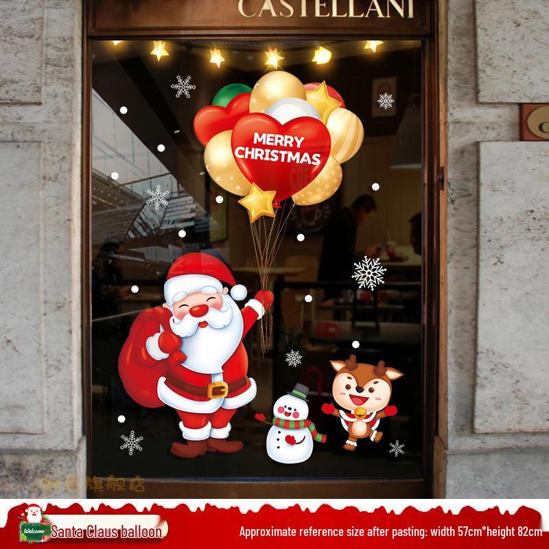 Santa Claus Christmas Window Clings - Tree, Door Stickers & Ornament Decor