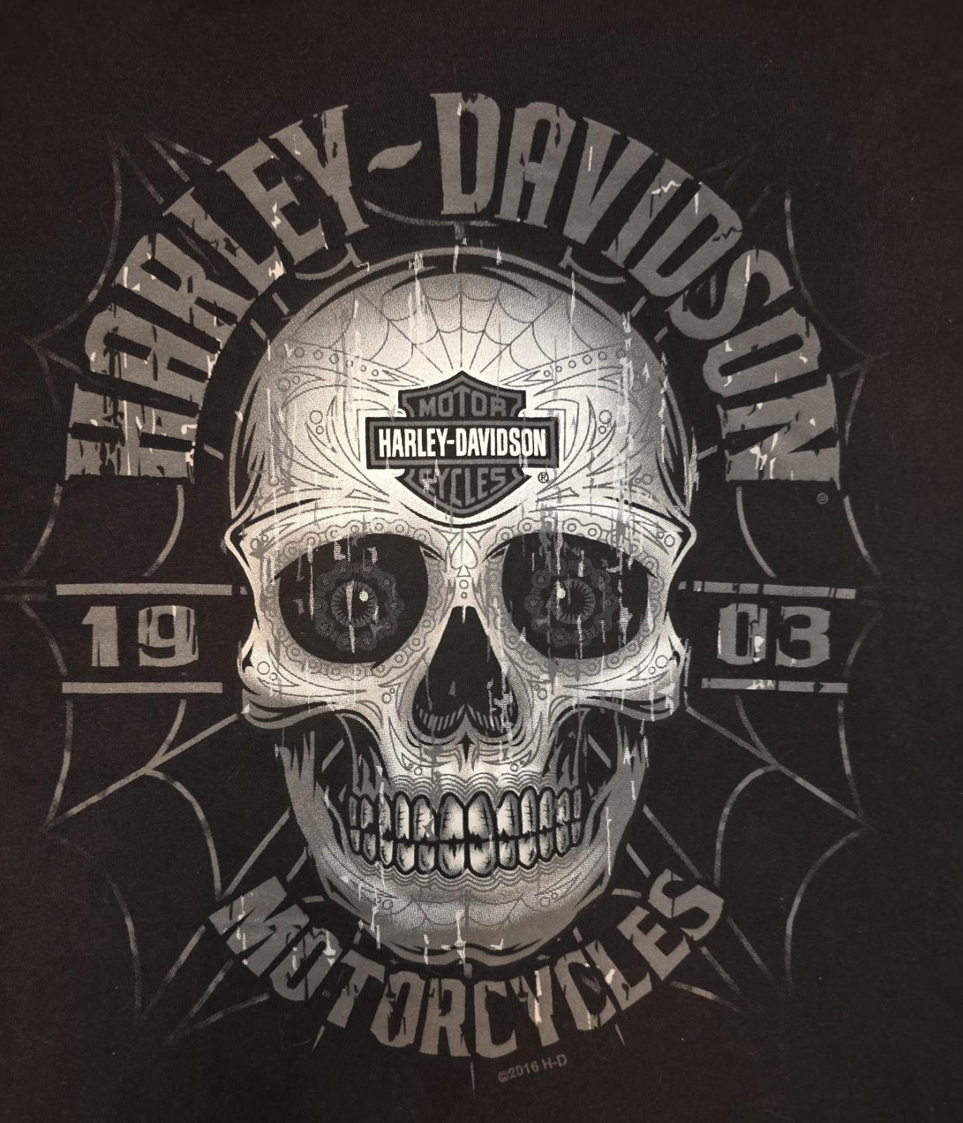 Harley Davidson Tshirt Mens Medium Florida 2016 Skull Spider web Double-sided Unisex T-Shirt XXL
