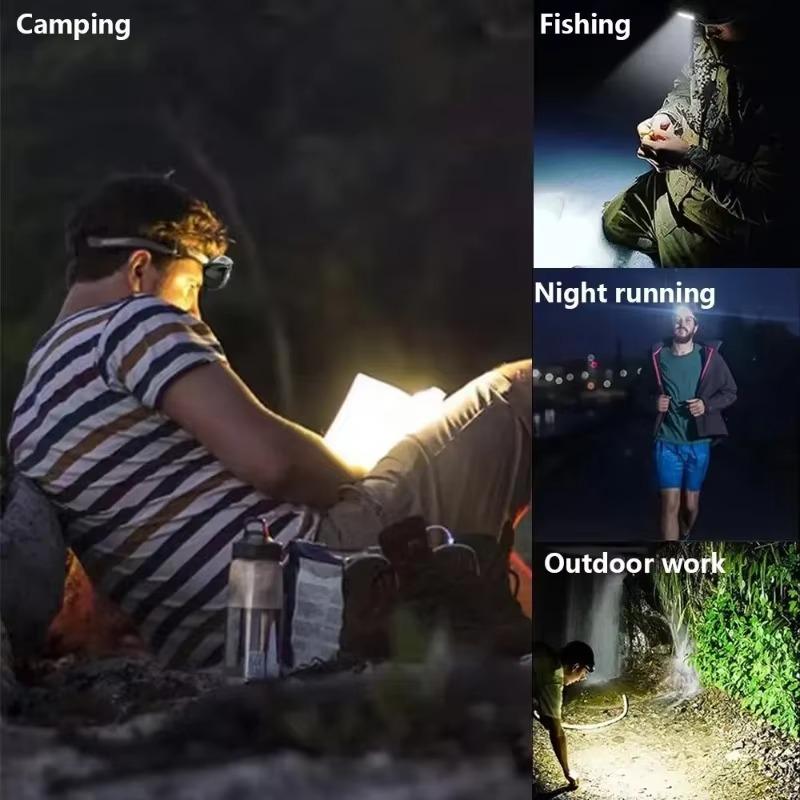 LED COB Induction Headlamp USB Rechargeable Sensor Work Head Light Outdoor Waterproof Camping Fishing Torch Headlights