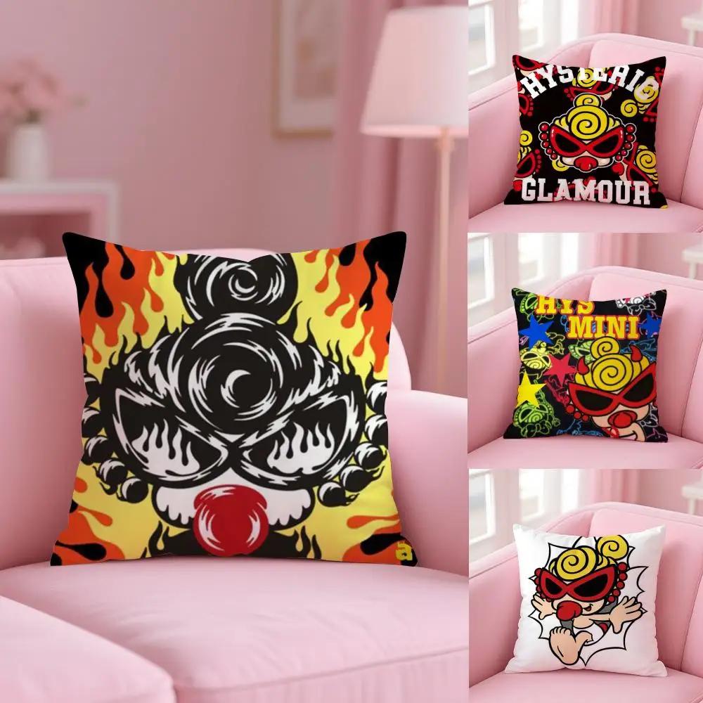 Japan Fashion H-Hysteric M-Mini Cushion Cover Plush Fabric Soft Double-Sided Printed Sofa Warm Winter Home Gift Pillow Cover